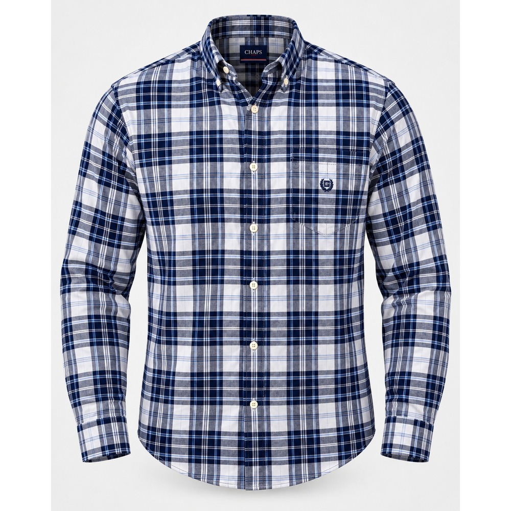CHAPS Ralph Lauren Stretch button down Mens Large plaid soft